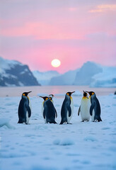 Obraz premium A group of penguins 
