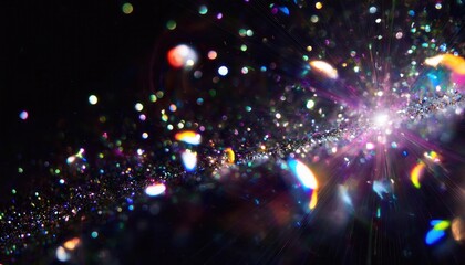 Fototapeta premium Prismatic Light Explosions. Abstract Rainbow Bursts in Cosmic Darkness for Inspirational Art, Tech Backgrounds, or Meditation Visuals. Ideal for Creative Projects and Futuristic Concepts