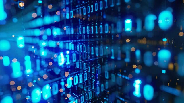 Binary code data technology abstract background