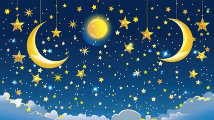 Naklejka premium Illustration of Art Starry Sky Background