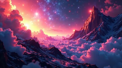 Quantum Flux: Deep Space, Pulsating Energy, Futuristic Landscape