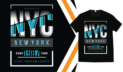 New york city lettering typography abstract graphic, athletic typography, t shirt design vector illustration, for t-shirt, hoodie, urban style design,