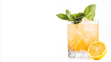 Refreshing Lemon Mint Cocktail Recipe: A Summer Drink in a Crystal Glass