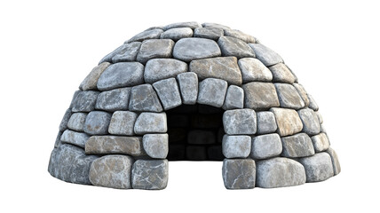 Stone igloo structure for shelter in cold climates.