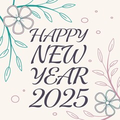 Happy New Year 2025 t-shirt typography calligraphic greeting party shirt artwork celebrate creativity elegance elegant font glowing horizontal luxury best design download