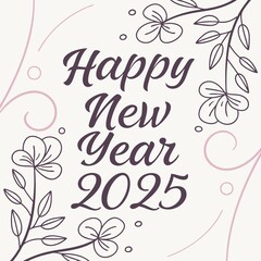 Happy New Year 2025 t-shirt typography calligraphic greeting party shirt artwork celebrate creativity elegance elegant font glowing horizontal luxury best design download