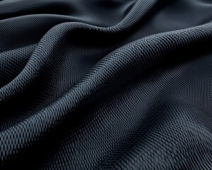 Naklejka premium Monochromatic Elegance Abstract Close-Up Dark Texture with Flowing Patterns, Luxurious Sophistication for Tech and Fashion