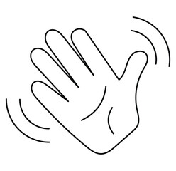 Obraz premium wave hand icon. hand hello icons. Hand waving, hand gesture, hello, hi, bye, wave hello, goodbye, greeting symbol for web site mobile app . Vector illustrator eps 10.