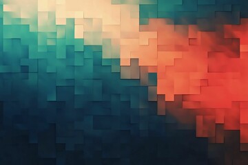 Abstract Background of Colorful Geometric Blocks with Shades of Blue, Red, and Soft Cream Tones Ideal for Modern Design and Artistic Projects