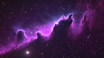 Obraz premium Stunning Cosmic Nebula with Vibrant Purple and Blue Highlights