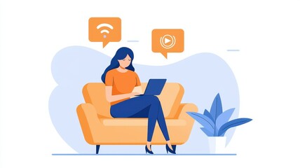 Obraz premium Product testing feedback concept. A customer provides digital feedback through a mobile app, modern technology and user interaction.