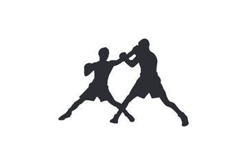 National boxing sport silhouette vector.