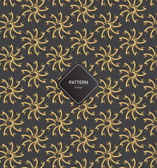 Seamless pattern Black and golden design.