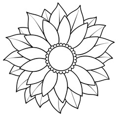 sunflower line art, sunflower line drawing, floral line drawing, sunflower outline, Minimalist Sunflower Line Drawing, Sunflower Line Art Design, Sunflower Vector Art