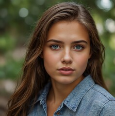 The girl is beautiful with natural beauty