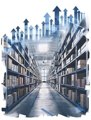 Obraz premium Warehouse Growth Logistics Inventory Supply Chain Business Success