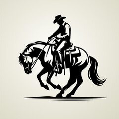 Vector Western Cowboy Riding Horse t-shirt design