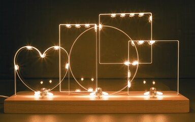 Decorative Light Fixture with Transparent Acrylic Shapes and LED Lights