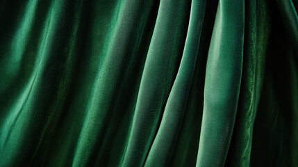 Obraz premium Elegant teal curtain draping softly in a cozy theater setting during an evening performance