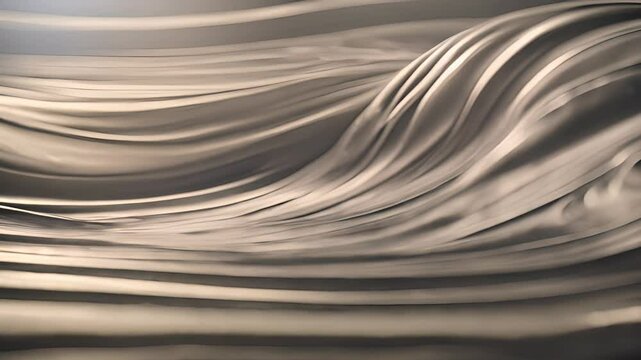 3D animation of a flowing champagne-colored cloth