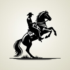 Vector Western Cowboy Riding Horse t-shirt design