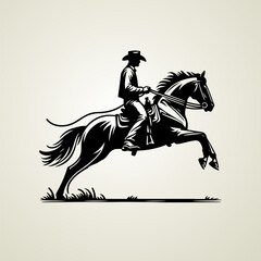 Vector Western Cowboy Riding Horse t-shirt design