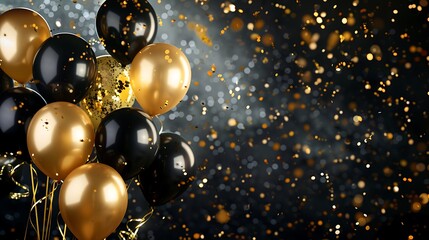 Elegant Black and Gold Birthday Setup