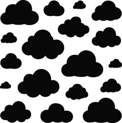 Collection of Black Cloud Silhouettes