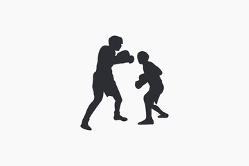 Vector illustration of a simple boxing sport silhouette.