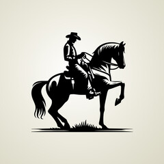 Vector Western Cowboy Riding Horse t-shirt design