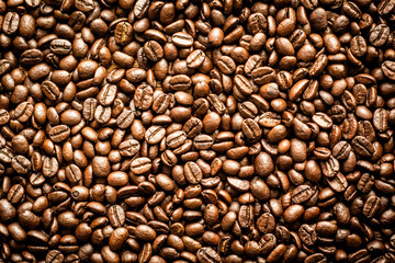 Roasted Coffee Beans background texture. 