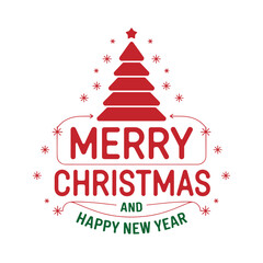 Fototapeta premium Merry Christmas & Happy New Year Design