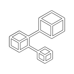 Obraz premium Blockchain icon in line style