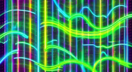 Fototapeta premium Futuristic Abstract Background with Neon Lights and Vibrant Glowing Stripes | 057