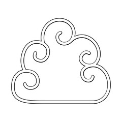 Curl Cloud icon in line style