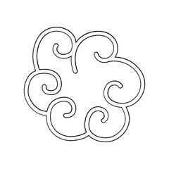 Obraz premium Curl Cloud icon in line style