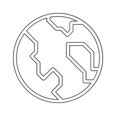 Earth, world icon in line style