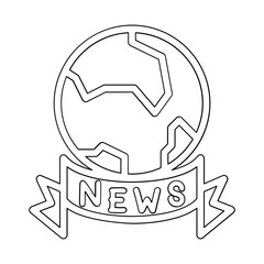 International news icon in line style
