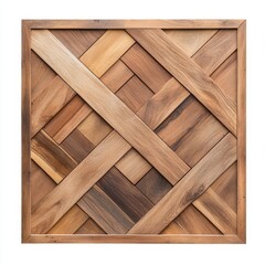 A wooden frame with a pattern of wood pieces