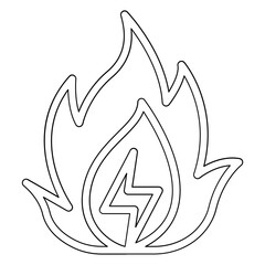 Flammable icon in line style