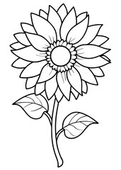 Minimalist Sunflower Line Art Design, Sunflower Line Art Drawing, Hand-Drawn Sunflower Outline, Sunflower Vector Art, Beautiful Sunflower Line Art