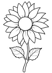 Minimalist Sunflower Line Art Design, Sunflower Line Art Drawing, Hand-Drawn Sunflower Outline, Sunflower Vector Art, Beautiful Sunflower Line Art