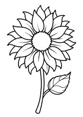 Minimalist Sunflower Line Art Design, Sunflower Line Art Drawing, Hand-Drawn Sunflower Outline, Sunflower Vector Art, Beautiful Sunflower Line Art