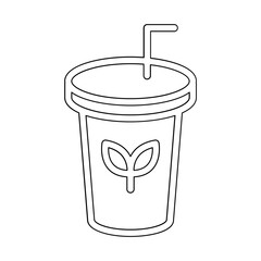 Reusable glass icon in line style