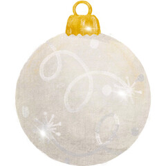 Christmas Ball Isolated on White with Autumn and Holiday Elements