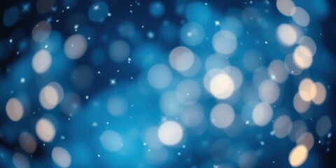 Obraz premium Abstract Blue Background with Delicate Bokeh and Glimmering Lights