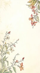 A delicate floral illustration with soft colors, ideal for stationery or decorative use.
