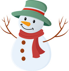 snowman winter for decorate cristmas festival character illustration design