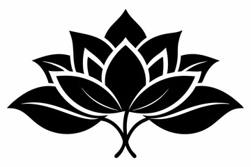 Flower Blossom vector silhouette black design white background