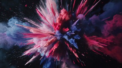 Colorful Fireworks Display in the Night Sky Celebrating New Year and July Festival